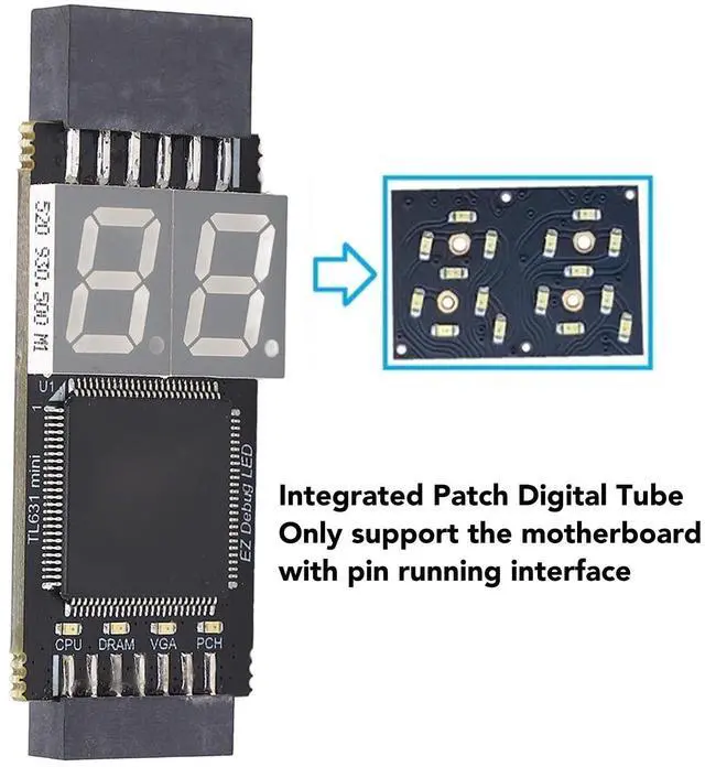 Alt view image 5 of 5 - TL631 Motherboard Diagnostic Card TL611 Laptop Analyzer Adapter Card PCI E Laptop Motherboard Analyzer Card LED Indicator for Serial Comm Protocol