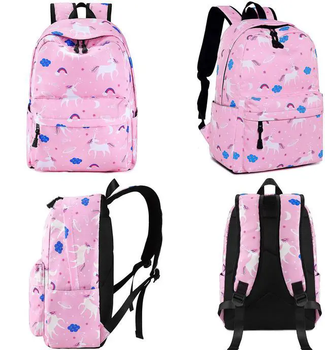Alt view image 3 of 5 - Xinveen Unicorn School Bag, Waterproof School Backpack Soft Lightweight Laptop Backpack Rucksack Casual Bookbag for Women Travel Outdoor Pink