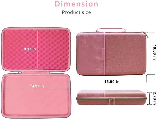 Alt view image 3 of 5 - XANAD Hard Case for Logitech Wave Keys MK670 Combo/Wave Keys Wireless Ergonomic Keyboard(Pink)-Inside: 15.1"x9.2"x1.9"