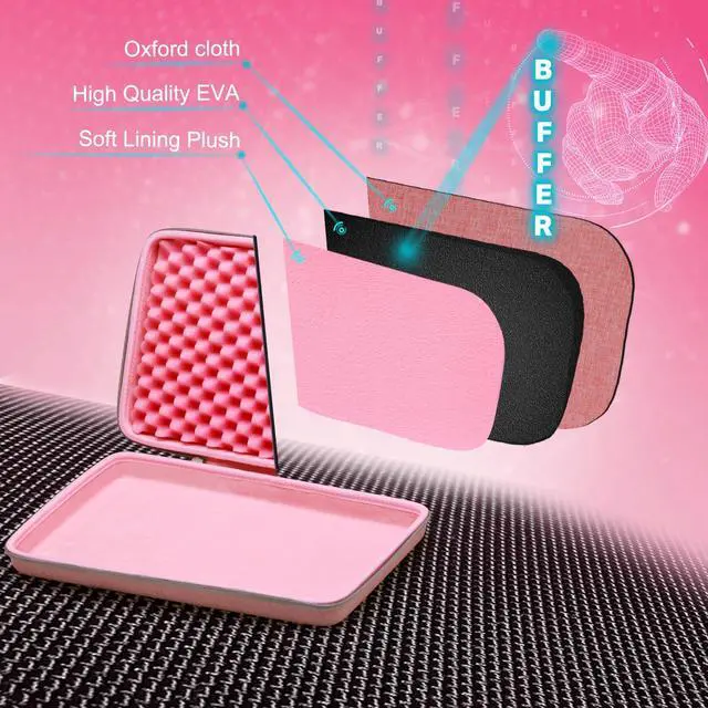 Alt view image 5 of 5 - XANAD Hard Case for Logitech Wave Keys MK670 Combo/Wave Keys Wireless Ergonomic Keyboard(Pink)-Inside: 15.1"x9.2"x1.9"