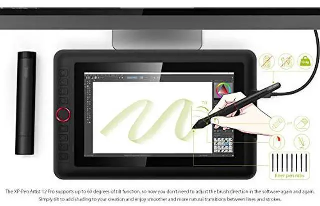 Alt view image 5 of 5 - XPPen Artist12 Pro 11.6" Drawing Tablet with Screen Pen Display Full-Laminated Graphics Tablet and XPPen AC42 Graphics Tablet Stand Drawing Tablet Stand Laptop Stand Mobile Device Stand Holder