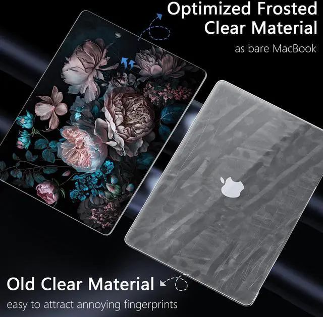 Alt view image 4 of 5 - Yebiseven for M3/M2/M1 MacBook Pro 14" Case 2023 2021 Released A2918/ A2992/ A2779/ A2442, Hard Shell Case with Keyboard Cover+Screeen Film+OTG Adapter+2 Webcam Covers, Colorful Flower