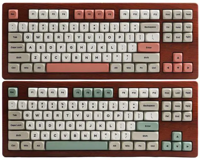 Main image of auguri Retro 9009 Keycaps MA Profile for Mechanical Keyboard 60% 65% 75% Dye Sub PBT Keycaps Set Gray Red Green 142 Keys Custom Gaming Keyboard Keycaps for MX Switches with Keycap Puller