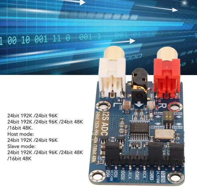 Alt view image 2 of 5 - Audio Capture Card Module, I2S ADC Audio I2S Capture Card Module Master Slave Mode Development Board Lossless Digital Audio I2S ADC Decoder