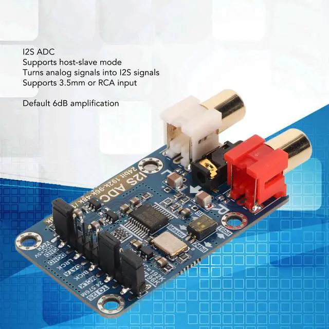 Alt view image 3 of 5 - Audio Capture Card Module, I2S ADC Audio I2S Capture Card Module Master Slave Mode Development Board Lossless Digital Audio I2S ADC Decoder