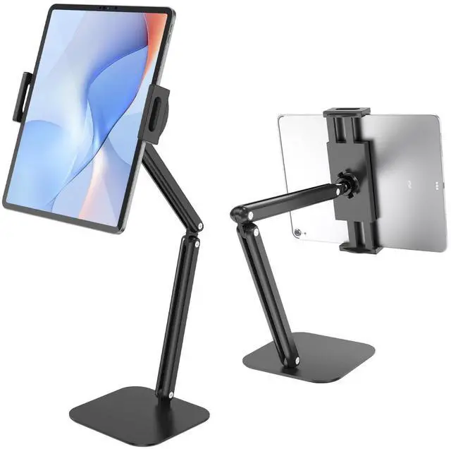 Main image of Tablet Stand for iPad, Aluminum Multi-Angle Adjustable Tablet Holder, Heavy-Duty Metal Base for Desk, Compatible with 5.1''-13'' iPad Pro, Surface, Kindle, Tablets, Portable Monitors and More