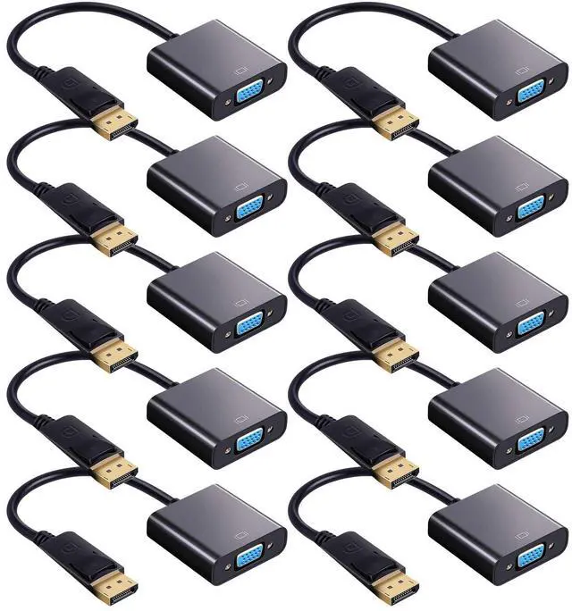 Main image of Yunsailing 20 Pack HDMI to VGA Adapter Converter Bulk Gold Plated Black HDMI to VGA Cable Compatible with Raspberry Pi Computer Desktop Laptop Monitor HDTV Projector