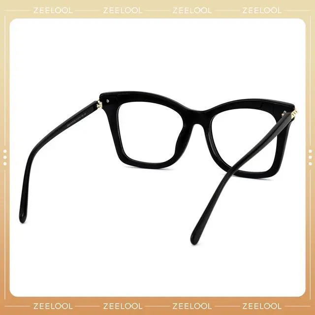 Alt view image 3 of 5 - Zeelool Fashion Oversized Square Blue Light Blocking Glasses Anti UV Computer Glasses for Women ZJGX511972-02B Black