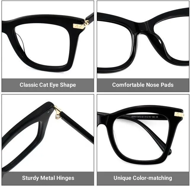 Alt view image 5 of 5 - Zeelool Fashion Oversized Square Blue Light Blocking Glasses Anti UV Computer Glasses for Women ZJGX511972-02B Black