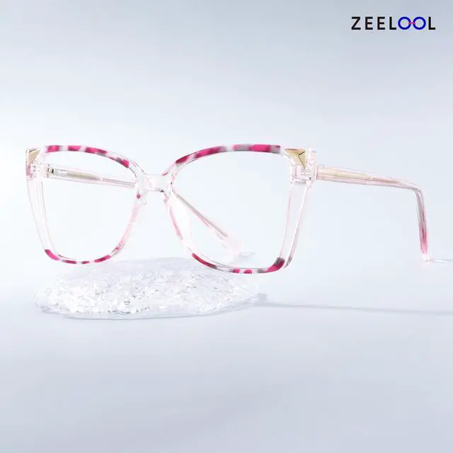 Alt view image 5 of 5 - Zeelool Oversized Blue Light Glasses for Woman Pink Butterfly Eyeglasses Fashion Computer Eyewear Anti Eyestrain Shelia JGT345649-04B