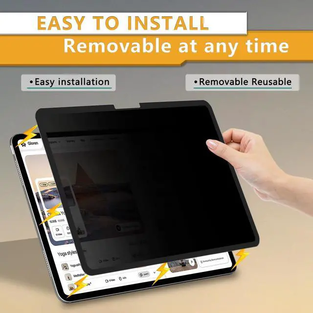 Alt view image 4 of 5 - ZOEGAA iPad Air 11 inch Privacy Screen (2024-2025, M2, M3 Chip), Removable ipad Air 11 inch Privacy Screen Protector, 30- Degree Anti-Spy Privacy Filter, Anti-Glare, Blue Ray Reduction, Matte Finish