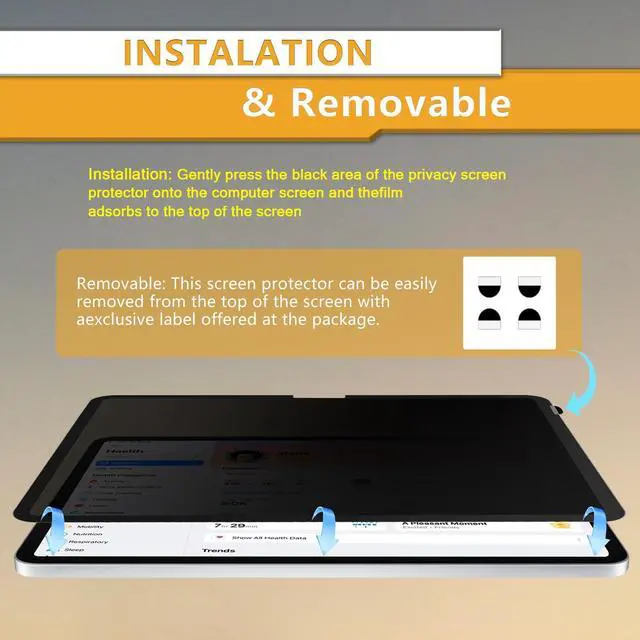 Alt view image 5 of 5 - ZOEGAA iPad Air 11 inch Privacy Screen (2024-2025, M2, M3 Chip), Removable ipad Air 11 inch Privacy Screen Protector, 30- Degree Anti-Spy Privacy Filter, Anti-Glare, Blue Ray Reduction, Matte Finish