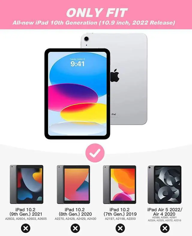 Alt view image 2 of 5 - ZryXal iPad (A16) Case/iPad 10th Generation Case [11-Inch 2025/10.9 Inch 2022] with Pencil Holder, Smart Cover with Soft TPU Back [Support Auto Wake/Sleep] (Peach Red)