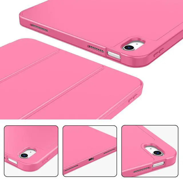 Alt view image 4 of 5 - ZryXal iPad (A16) Case/iPad 10th Generation Case [11-Inch 2025/10.9 Inch 2022] with Pencil Holder, Smart Cover with Soft TPU Back [Support Auto Wake/Sleep] (Peach Red)