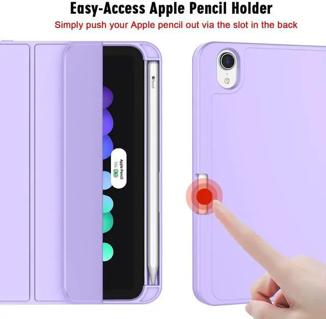 Alt view image 5 of 5 - ZryXal for iPad Mini 7 Case A17 Pro 2024/iPad Mini 6 Case 2021 8.3 Inch with Pencil Holder, iPad Mini 7th/6th Generation Case with Soft TPU Back and Auto Sleep/Wake, Clove Purple