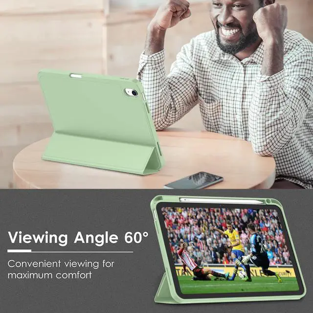 Alt view image 5 of 5 - ZryXal iPad (A16) Case/iPad 10th Generation Case [11-Inch 2025/10.9 Inch 2022] with Pencil Holder, Smart Cover with Soft TPU Back [Support Auto Wake/Sleep] (Matcha Green)