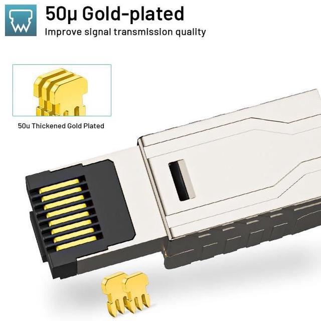 Alt view image 4 of 5 - ZOERAX 6-Pack RJ45 Connectors Tool Free Cat7 Cat6a, Tool-Free Zinc Alloy Shielded Ethernet Termination Plugs for Cat 7 Cat 6a up to 23AWG Solid Bulk S/FTP Ethernet Cable