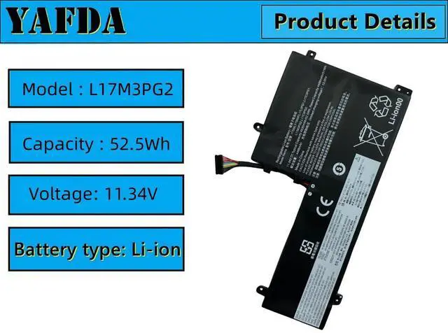 Alt view image 4 of 5 - Yafda L17C3PG2 Battery Compatible with Lenovo Legion Y7000 Y7000-1060 Y7000P Y530 Y530-15ICH Y540 Y730 Y740 Y740-15ICH Series Notebook L17M3PG2 L17M3PG1 L17C3PG1 L17L3PG1 L17M3PG3