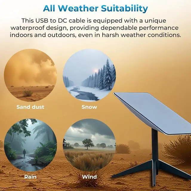 Alt view image 5 of 5 - Golured Starlink Mini Cable 9.8FT, Starlink Mini USB C to DC Power Cable, Compatible with 100W+ Power Bank and PD Charger(9.8FT/3M) (9.6FT/2.8M)