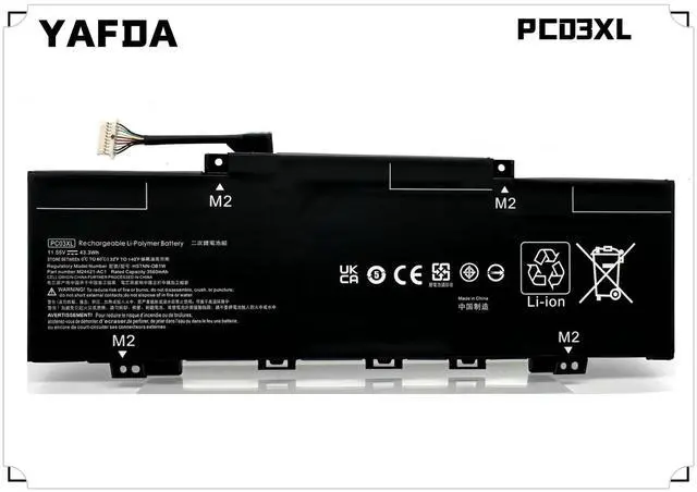 Alt view image 3 of 5 - Yafda PC03XL Battery Replacement for HP Pavilion Aero 13-be0000 Pavilion X360 14-DY 14M-DY 14-BA 14-EK 15-ER 15t-er 15-er0125od 14-dy1031ns 14M-DY0113DX 14M-DY1033DX 14-BA125CL 14-BA153CL 14-EK0013DX