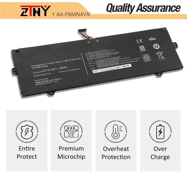 Alt view image 5 of 5 - AA-PBMN4VN Laptop Battery Compatible with Samsung Galaxy Book Pro 360 15 15.6"NP950XDB NP950XDB-KA1US NP950XDB-KB1US NP950XDB-KC5US NP950XDB-KC3US NP950QDB NP950QDB-KB1US NP950QED NP950QED-KB1US 68Wh