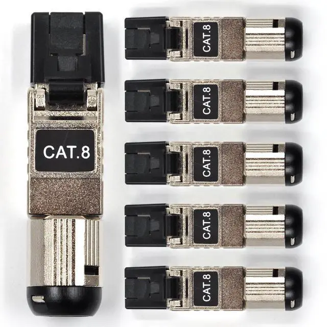Main image of Itvexeme RJ45 Connectors Tool Free Cat8, Cat8 Field Termination Plug Shielded Modular Plugs for 2000MHz 2GHz 40G, 22AWG-24AWG, Set of 6