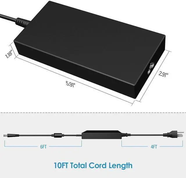 Alt view image 2 of 5 - 180W 130W AC Charger Fit for Dell Dock WD19 K20A001 D6000 D6000S Docking Station Dock WD15 K17A001 Thunderbolt Dock WD19TB WD19TBS TB15 TB16 TB18DC K16A K16A001 Power Adapter Supply