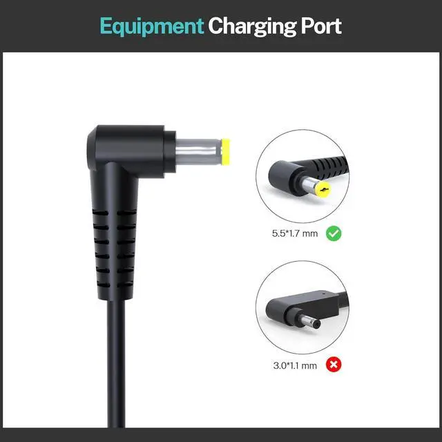 Alt view image 2 of 5 - 65W OEM Charger for Acer Aspire 7 A715-42G A715-71G A715-72 G A715-75G A717-71G A717-72G Laptop 19V 3.42A Power Supply Adapter Cord