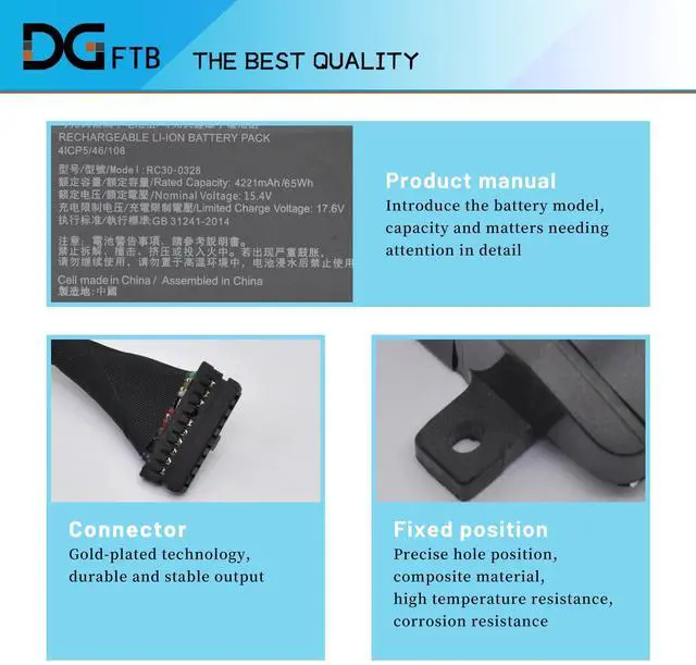 Alt view image 2 of 5 - RC30-0328 RZ09-0328 Laptop Battery for Razer Blade 15 Base Edition 2020 2021 RTX 2060 3060 i7-10750H RZ09-0328 RZ09-0351 RZ09-03287E22-R341 RZ09-03287W22-R3W1 RZ09-03286W22-R3W1 RZ09-03287E22-R3E1