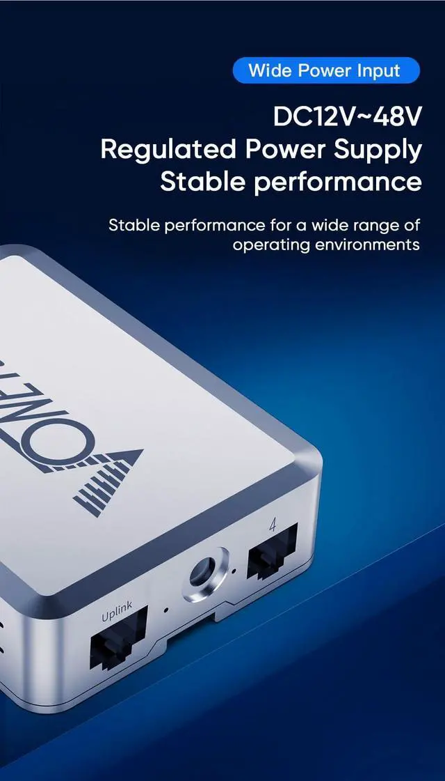 Alt view image 4 of 5 - Vonets VS500 5 Ports Gigabit Industrial Ethernet Switch, RJ45, 4x10/100/1000Mbps + 1 Uplink, Aluminum Alloy Case, Compatible with Camera, Server, Printer, Computer
