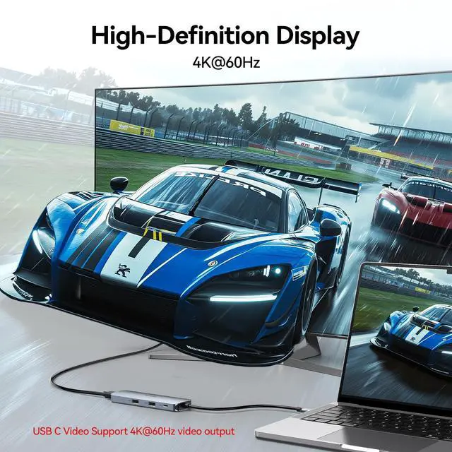 Alt view image 3 of 5 - USB C Video Docking Station Dual Monitor, USB C Dongle, Laptop Docking Station with 4K HDMI, 3 USB 3.0,SD Card Reader,100W PD Charging USBC Hub Multiport Adapter, Laptop Dock for HP/Dell/ASUS