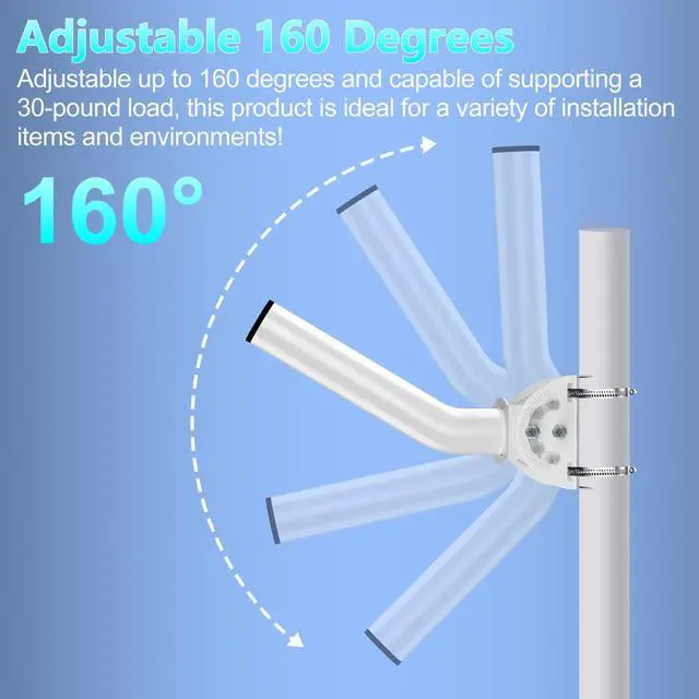 Alt view image 3 of 5 - Universal Wireless Bridge Mount, 2pcs 11" J Pole & Wall-Mounted Mounting Bracket for Outdoor Access Point CPE, TV Antenna, Weather Station, Starlink Signal/WiFi Extender