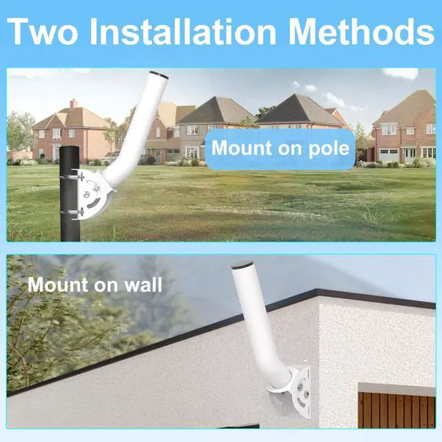 Alt view image 2 of 5 - Universal Wireless Bridge Mount, 2pcs 11" J Pole & Wall-Mounted Mounting Bracket for Outdoor Access Point CPE, TV Antenna, Weather Station, Starlink Signal/WiFi Extender