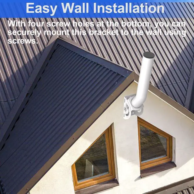 Alt view image 4 of 5 - Universal Wireless Bridge Mount, 2pcs 11" J Pole & Wall-Mounted Mounting Bracket for Outdoor Access Point CPE, TV Antenna, Weather Station, Starlink Signal/WiFi Extender