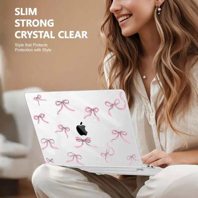 Alt view image 4 of 5 - May Chen Compatible with MacBook Air 13 inch Case 2022 2021, 2020-2018 Release Model: M1 A2337 A2179 A1932, Plastic Hard Shell Case Cover for Mabook Air 13 inch with Retina Dispaly, Star Bow