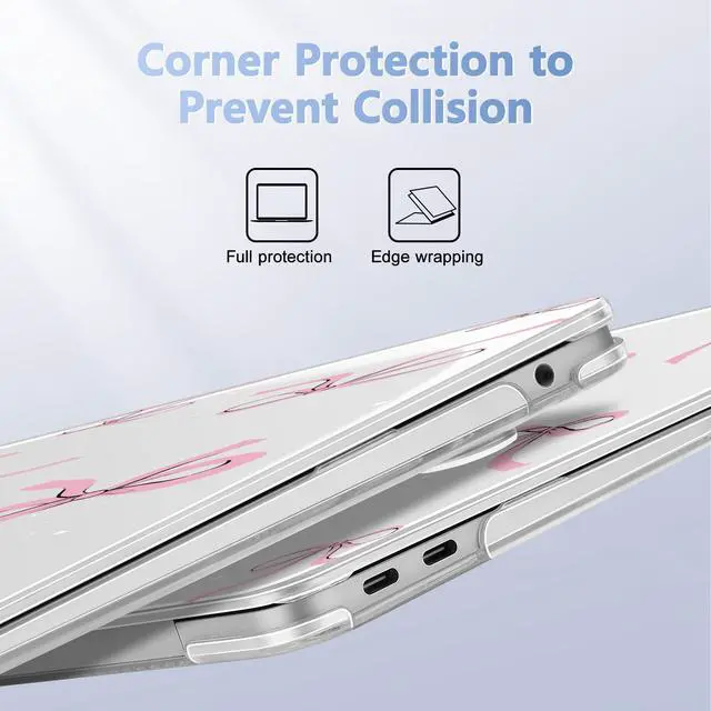 Alt view image 3 of 5 - May Chen Compatible with MacBook Air 13 inch Case 2022 2021, 2020-2018 Release Model: M1 A2337 A2179 A1932, Plastic Hard Shell Case Cover for Mabook Air 13 inch with Retina Dispaly, Star Bow