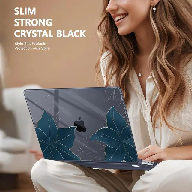 Alt view image 4 of 5 - May Chen Compatible with M4 MacBook Air 15 inch Case 2025 2024 2023 A3241 A3114 M3 A2941 M2 with Liquid Retina Display & Touch ID, Plastic Hard Shell with Keyboard Cover - Golden Flowers