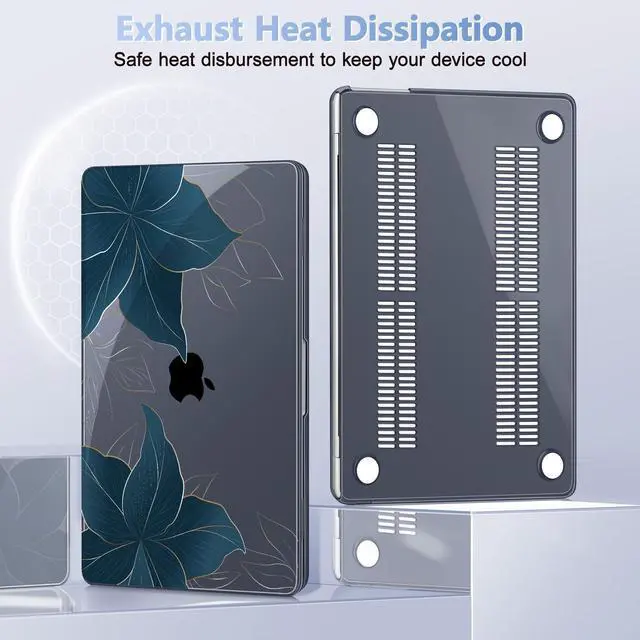 Alt view image 5 of 5 - May Chen Compatible with M4 MacBook Air 15 inch Case 2025 2024 2023 A3241 A3114 M3 A2941 M2 with Liquid Retina Display & Touch ID, Plastic Hard Shell with Keyboard Cover - Golden Flowers