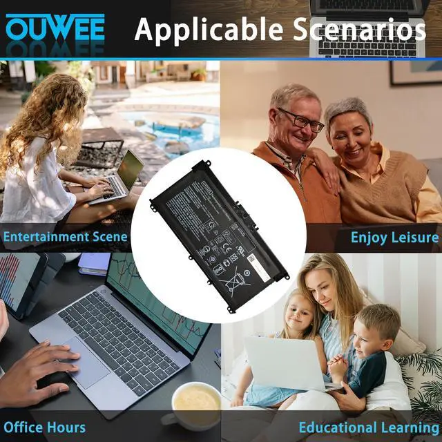 Alt view image 5 of 5 - OUWEE HT03XL Battery for HP L11119-855 Pavilion 15-DA 15-DB 15-DW 15-CS 15-DY 17-by 17-CA 14-CE 14-CF 14-DF 14-DQ 14-DK Series 15-CS0053CL 15-DA0014DX HSTNN-UB7J 11.55V 41.9Wh