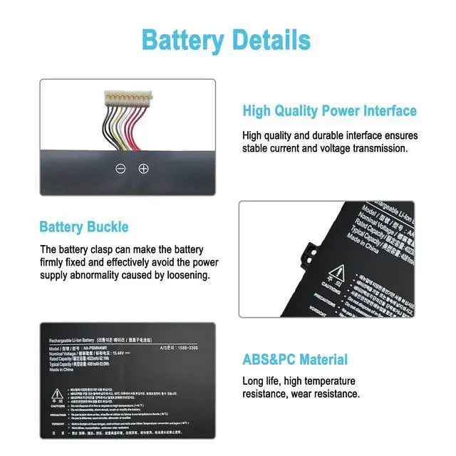 Alt view image 3 of 5 - TAICROWNE 63Wh AA-PBMN4MR Replacement Laptop Battery for Samsung Galaxy Book Pro 360 NP930XDB NP930XDB-KH NP930XED Galaxy Book2 Pro 13 NP930QED-KJ2US NP930QED-KA1CA Series 4081mAh 15.44V