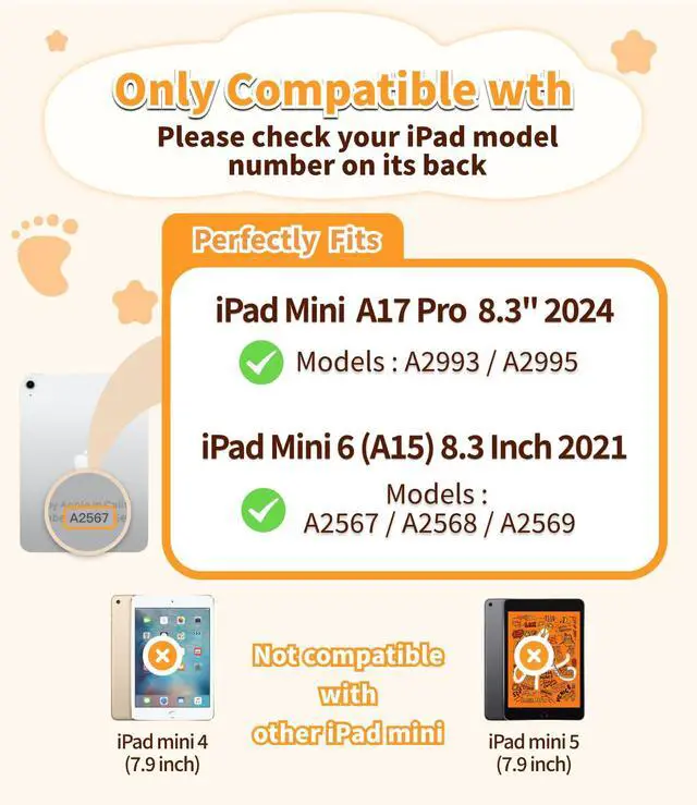 Alt view image 2 of 5 - YOUSIDUN for iPad mini 7 A17 Pro Case - for iPad mini 6th Generation Case-3D Cute Silicone Cover for Girls Teens with 360° Rotating Stand, Adjustable Strap, Pencil Holder-Brown