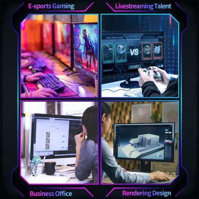 Alt view image 3 of 5 - ZER-LON Prebuilt Gaming PC Desktop, Radeon RX 590 8GB GDDR5, AMD Ryzen 5 5500 up to 4.2GHz, 16G RAM, 1TB NVME SSD, WiFi 5.0, RGB Fan x4