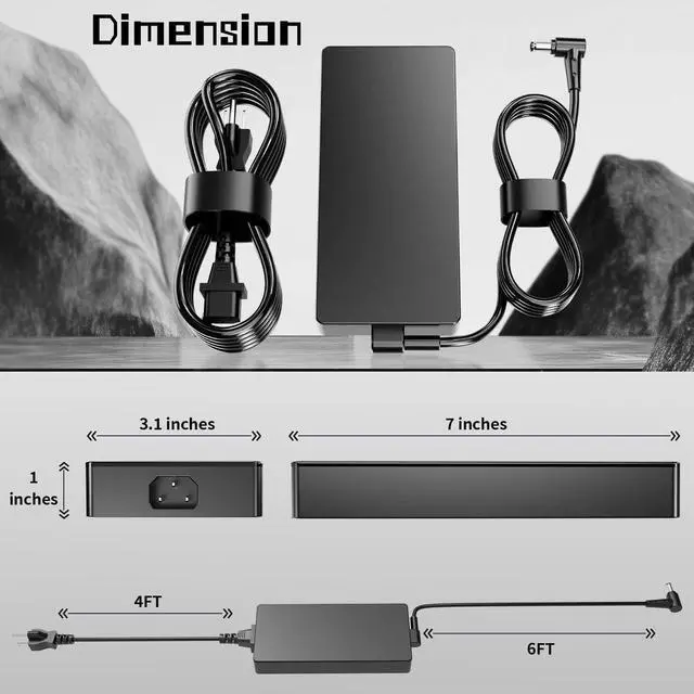 Alt view image 3 of 5 - 280W 20V 14A Laptop Charger for ASUS ROG Strix G513R G513Q G713R G713Q Scar G15 G16 G17 G18 15 17 G532L G533Z G732L G733Z Hero Scar III G731G G703G G531G Power Adapter