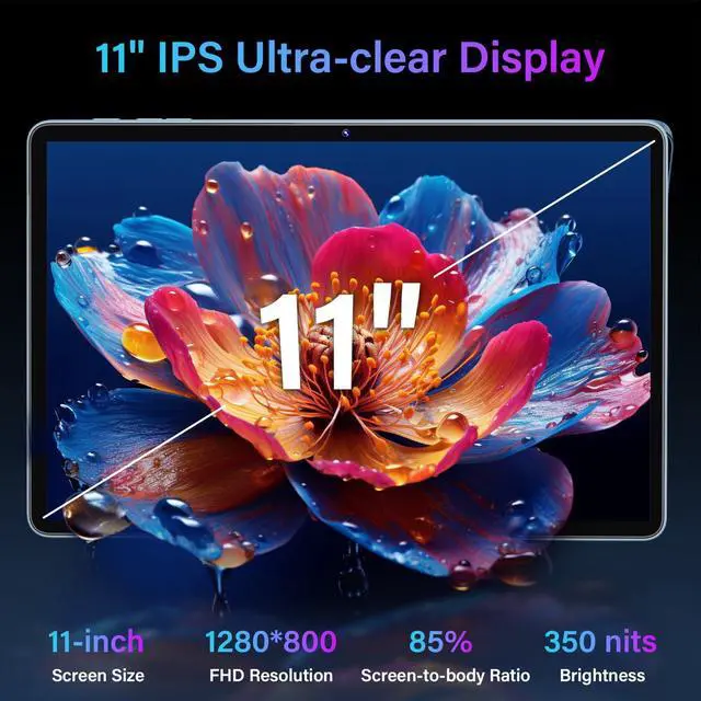 Alt view image 3 of 5 - 11 Inch Tablet Android 15 Tablet, 2025 Tablets with keyboard, 24GB+256GB+2TB Expand, 2 in 1 Tablets with Case Mouse Stylus, 8000mAh Battery, Octa-Core, Supports Widevine L1, 5G WiFi, GPS (Green Case)