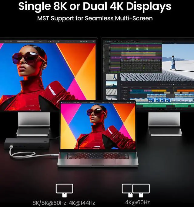 Alt view image 3 of 5 - Silkland USB 4 Cable for Thunderbolt 4 [5FT/1.5M], 40Gbps Data Sync, 8K/5K@60Hz, 240W Fast Charging, USB C Thunderbolt Cable, Compatible for MacBook, iPhone 16, iPad, SSD, Docking, eGPU, White