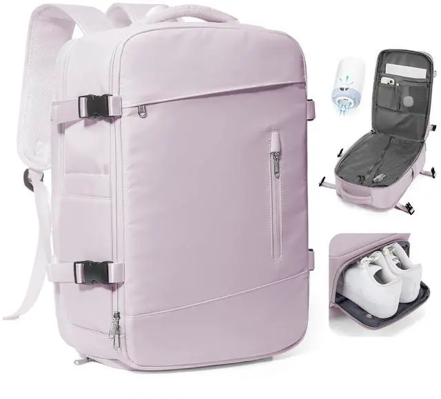 Main image of Travel Vacuum Backpack Airback Vacpack Seal Packing Backpack with Pump Storage Vacuum Compression Seal Bags Carrry on Flight Approved Personal Item Compression Laptop Work Back Pack Pink