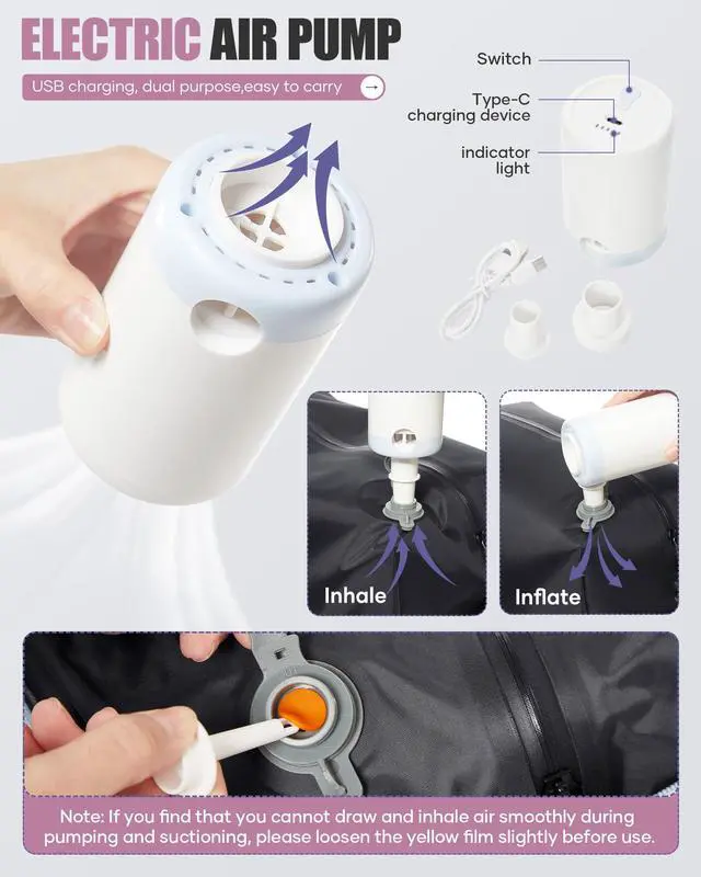 Alt view image 4 of 5 - Travel Vacuum Backpack Airback Vacpack Seal Packing Backpack with Pump Storage Vacuum Compression Seal Bags Carrry on Flight Approved Personal Item Compression Laptop Work Back Pack Pink