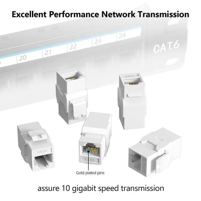 Alt view image 4 of 5 - 25-Pack CAT6 Inline Coupler  RJ45 to RJ45 Connector, Straight Through, White | High-Speed Ethernet Keystone Coupler for Patch Cables