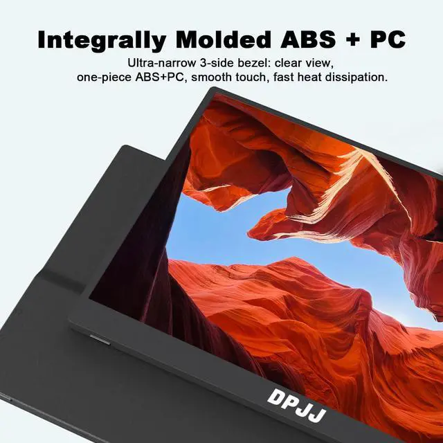 Alt view image 3 of 5 - DPJJ 15.6" Ultra-Thin Portable Monitor with Leather Case, Zero-Frame IPS 1080P Display, USB-C Powered Travel Screen for Laptop/Phone/PS5/Gaming
