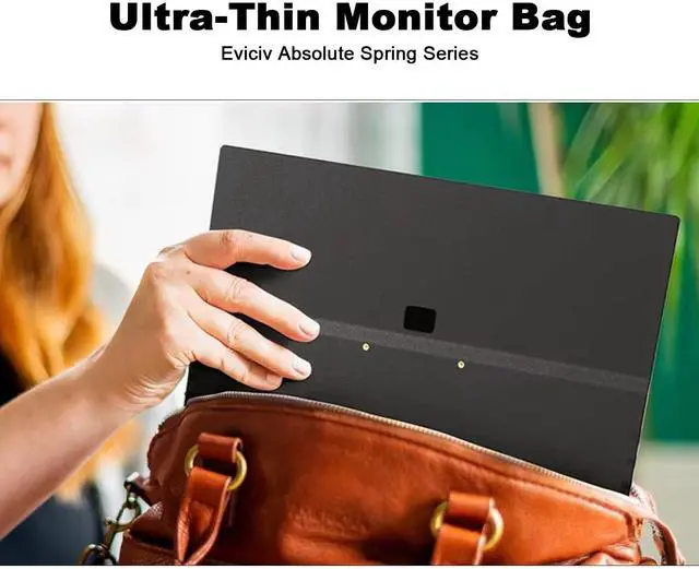 Alt view image 5 of 5 - DPJJ 15.6" Ultra-Thin Portable Monitor with Leather Case, Zero-Frame IPS 1080P Display, USB-C Powered Travel Screen for Laptop/Phone/PS5/Gaming